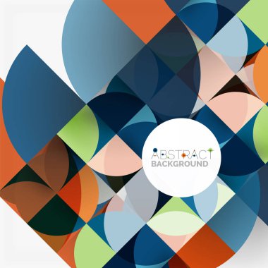 Kağıt daire kesim, mozaik mix geometrik desen tasarım