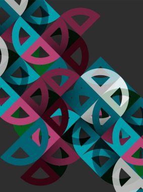 Kağıt daire kesim, mozaik mix geometrik desen tasarım