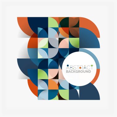 Kağıt daire kesim, mozaik mix geometrik desen tasarım