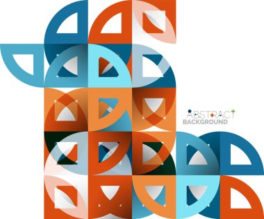 Kağıt daire kesim, mozaik mix geometrik desen tasarım