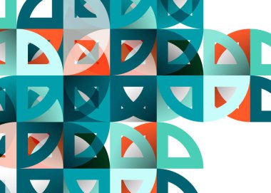 Kağıt daire kesim, mozaik mix geometrik desen tasarım