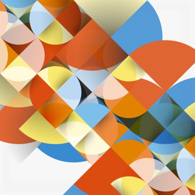 Kağıt daire kesim, mozaik mix geometrik desen tasarım