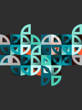 Kağıt daire kesim, mozaik mix geometrik desen tasarım