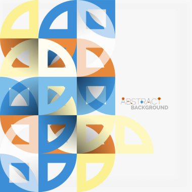 Kağıt daire kesim, mozaik mix geometrik desen tasarım