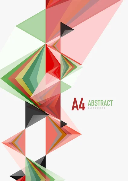 เวกเตอร์โพลีต่ําสามเหลี่ยม a4 ขนาดแม่แบบนามธรรมเรขาคณิต — ภาพเวกเตอร์สต็อก