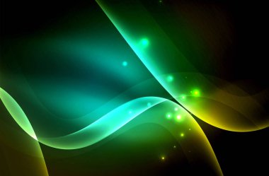 Karanlıkta parlayan dumanlı dalgalar