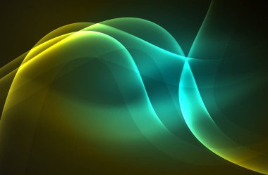 Karanlıkta parlayan dumanlı dalgalar