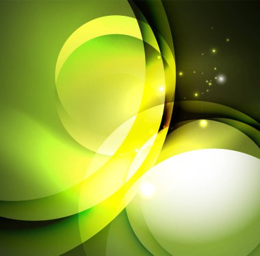 Dijital illüstrasyon, parlayan dalgalar ve daireler