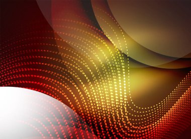 Parçacıklar koyu renk arka plan üzerinde oluşturulan parlayan dalga