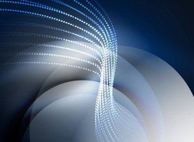 Parçacıklar koyu renk arka plan üzerinde oluşturulan parlayan dalga