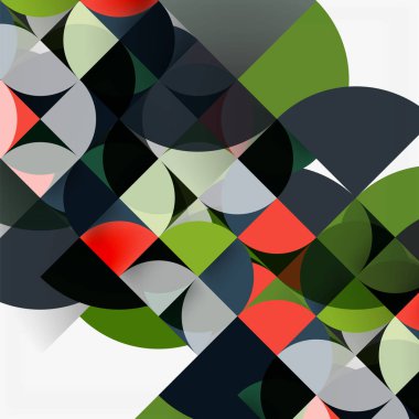 Kağıt daire kesim, mozaik mix geometrik desen tasarım