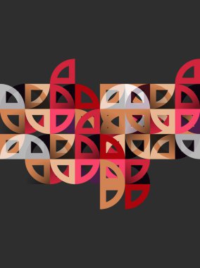 Kağıt daire kesim, mozaik mix geometrik desen tasarım