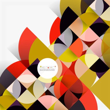 Kağıt daire kesim, mozaik mix geometrik desen tasarım