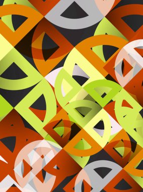 Kağıt daire kesim, mozaik mix geometrik desen tasarım