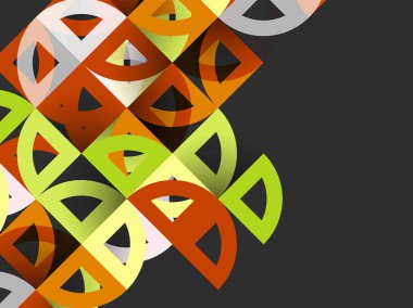 Kağıt daire kesim, mozaik mix geometrik desen tasarım