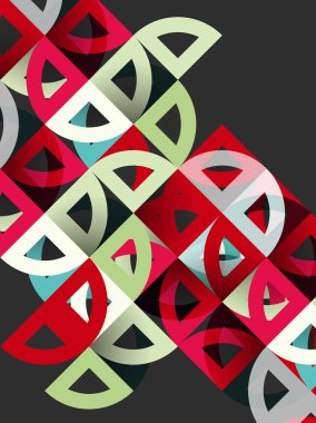 Kağıt daire kesim, mozaik mix geometrik desen tasarım