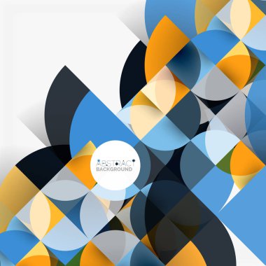 Kağıt daire kesim, mozaik mix geometrik desen tasarım