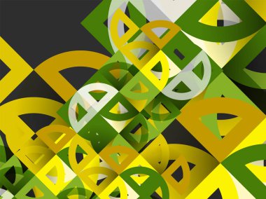 Kağıt daire kesim, mozaik mix geometrik desen tasarım