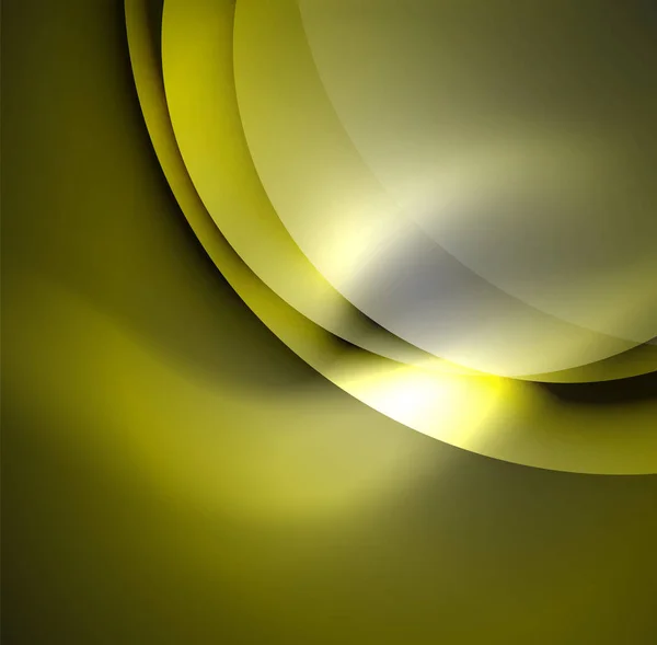 Illustration numérique, ondes et cercles lumineux — Image vectorielle
