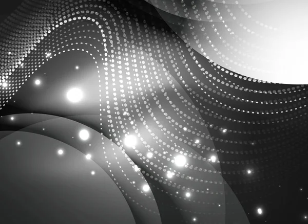 Parçacıklar koyu renk arka plan üzerinde oluşturulan parlayan dalga