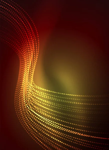 Parçacıklar koyu renk arka plan üzerinde oluşturulan parlayan dalga