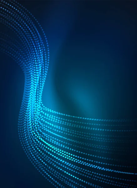 Parçacıklar koyu renk arka plan üzerinde oluşturulan parlayan dalga