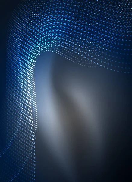 Parçacıklar koyu renk arka plan üzerinde oluşturulan parlayan dalga