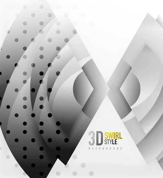 Вихрові та хвильові 3d об'єкти ефекту, абстрактний дизайн шаблону Векторний дизайн — стоковий вектор