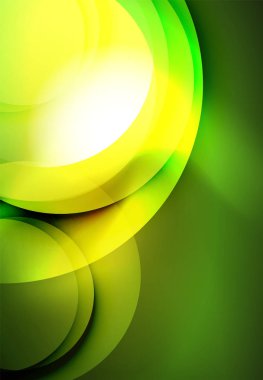 Dijital illüstrasyon, parlayan dalgalar ve daireler