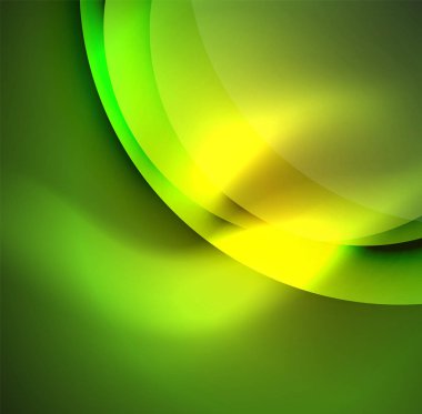 Dijital illüstrasyon, parlayan dalgalar ve daireler