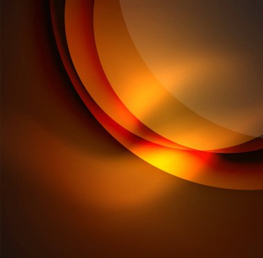 Dijital illüstrasyon, parlayan dalgalar ve daireler