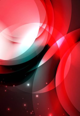 Dijital illüstrasyon, parlayan dalgalar ve daireler