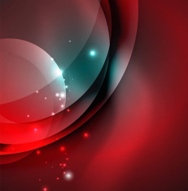 Dijital illüstrasyon, parlayan dalgalar ve daireler