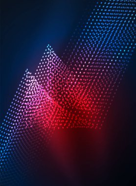 Parçacıklar koyu renk arka plan üzerinde oluşturulan parlayan dalga