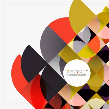 Kağıt daire kesim, mozaik mix geometrik desen tasarım