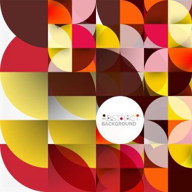 Kağıt daire kesim, mozaik mix geometrik desen tasarım