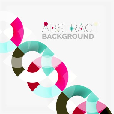 Modern geometrik desen tasarım gri arka plan üzerinde renkli halkalar