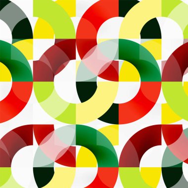 Modern geometrik desen tasarım gri arka plan üzerinde renkli halkalar