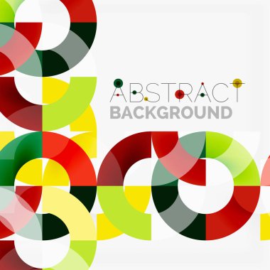 Modern geometrik desen tasarım gri arka plan üzerinde renkli halkalar