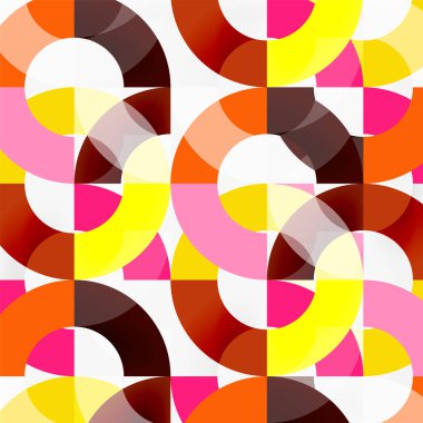 Modern geometrik desen tasarım gri arka plan üzerinde renkli halkalar