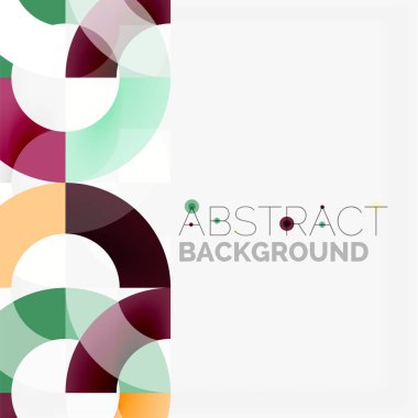 Modern geometrik desen tasarım gri arka plan üzerinde renkli halkalar