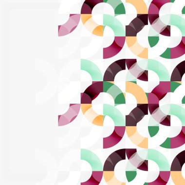 Modern geometrik desen tasarım gri arka plan üzerinde renkli halkalar