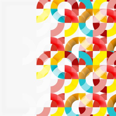 Modern geometrik desen tasarım gri arka plan üzerinde renkli halkalar