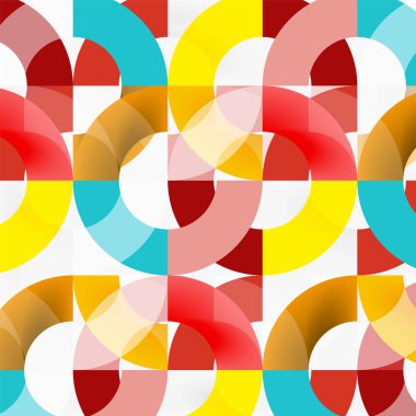 Modern geometrik desen tasarım gri arka plan üzerinde renkli halkalar