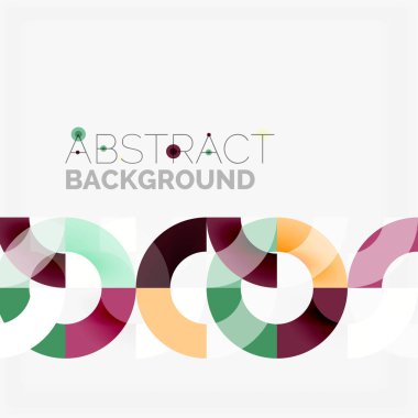 Modern geometrik desen tasarım gri arka plan üzerinde renkli halkalar