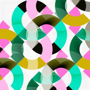 Modern geometrik desen tasarım gri arka plan üzerinde renkli halkalar