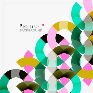 Modern geometrik desen tasarım gri arka plan üzerinde renkli halkalar