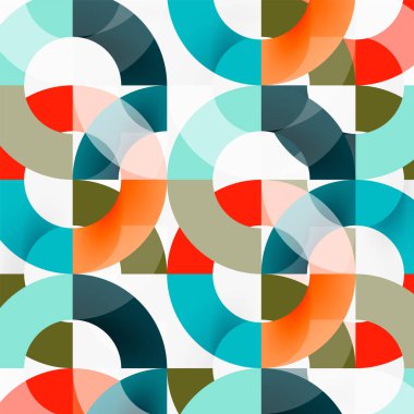 Modern geometrik desen tasarım gri arka plan üzerinde renkli halkalar