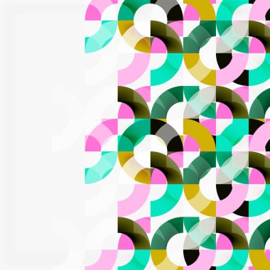 Modern geometrik desen tasarım gri arka plan üzerinde renkli halkalar