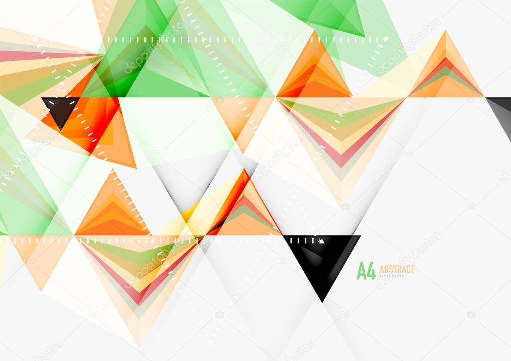 Triangular low poly vector a4 size geometric abstract template